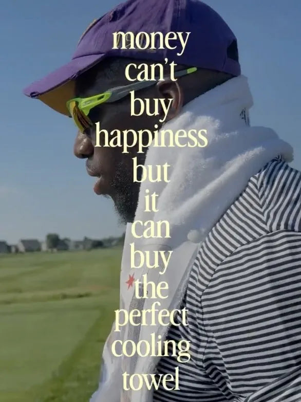 Golfer wearing a LivWizeGuy towel around his neck